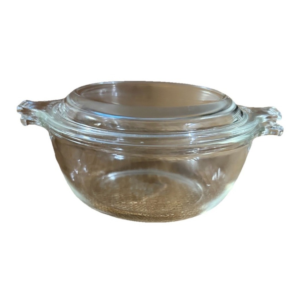 VTG. PYREX CLEAR 10 OZ.‎  INDIVIDUAL CASSEROLE DISH #018 WITH LID